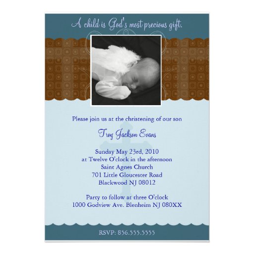 Baptême de garçon/invitation de baptême
