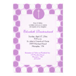 Baptême de Polkadot/invitation pourpres de baptême