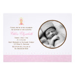 Baptême doux de photo de bébé faire-part personnalisé
