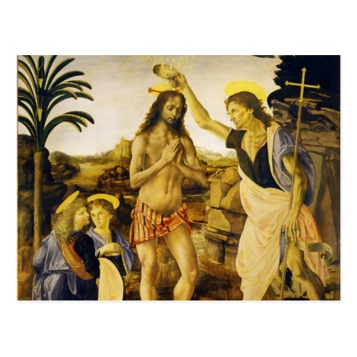 Baptême Du Christ Par Da Vinci Et Verrocchio Cartes Postales | Zazzle