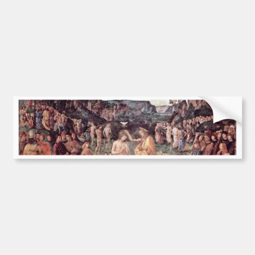 Baptême du Christ par Perugino Pietro Autocollant Pour Voiture