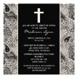 Baptême noir Inviation de bébé de PAISLEY Cartons D'invitation Personnalisés