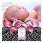 Baptême rose de photo de bébé de damassé bristols