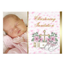 Baptême rose de photo de bébé de léopard bristol personnalisé