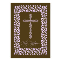 Baptême saint Inviation de dentelle de bébé élégan Cartons D'invitation Personnalisés