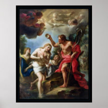 Baptême vintage du Christ Posters