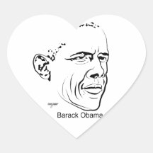 Barack Obama Autocollant En Cœur