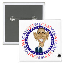 Barack Obama oui nous pouvons - rouge et bleu Badges Avec Agrafe
