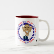 Barack Obama oui nous pouvons - rouge et bleu Mug