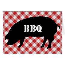 Barbecue Checkered de silo de porc, rouge et blanc Cartes