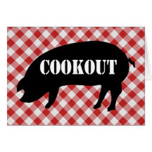Barbecue Checkered de silo de porc, rouge et blanc Carte