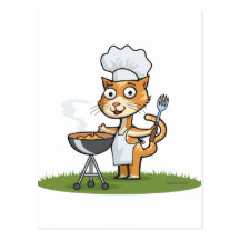 Barbecue de chat cartes postales