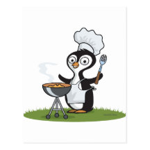 Barbecue de pingouin cartes postales