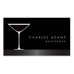 Barman élégant moderne en verre de cocktail de mar cartes de visite personnelles