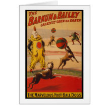 Barnum et chiens du football de cirque de Bailey Carte