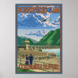 Barrage de Bonneville - le fleuve Columbia, OU aff