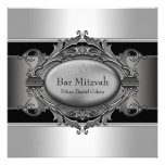 Barre argentée noire Mitzvah d'étoile de David Faire-parts