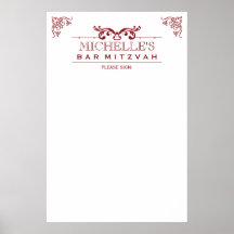 Barre-Batte vintage Mitzvah de typographie Signe-D Posters