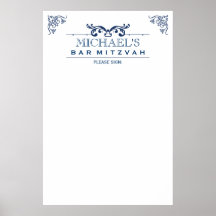 Barre-Batte vintage Mitzvah de typographie Signe-D Posters