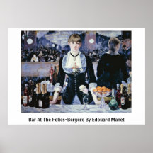 Barre chez le Folies-Bergere par Edouard Manet Affiches