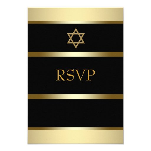 Barre d'or noire Mitzvah RSVP Bristol Personnalisé