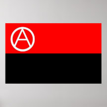 barre l'affiche de drapeau d'anarchiste