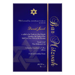 Barre Mitzvah/bleu royal/or Cartons D'invitation