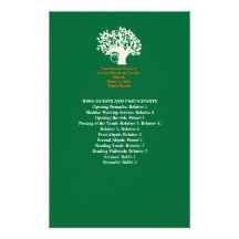 Barre Mitzvah d'arbre épousant 8,5" x 5,5" program Papier À Lettre Personnalisé