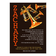 Barre Mitzvah de musique de trompette Cartons D'invitation Personnalisés