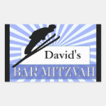 Barre Mitzvah de thème de ski Sticker Rectangulaire