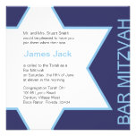 Barre Mitzvah- d'étoile de David bleu-foncé et bla Invitations Personnalisables