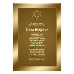 Barre Mitzvah d'étoile de David d'or Invitation