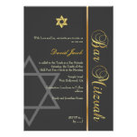 Barre Mitzvah/graphite/or Cartons D'invitation Personnalisés