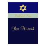 Barre Mitzvah/lumière + bleu-foncé/personnaliser v Faire-part