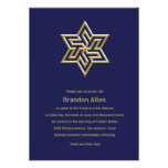 Barre Mitzvah toute couleur avec l'étoile de David Invitations Personnalisables