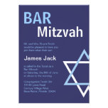 Barre moderne Mitzvah Invitiation- bleu-foncé Invitation Personnalisable