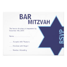 Barre moderne Mitzvah RSVP (4,25" par 5,5") Faire-parts