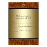 Barre noire en cuir Mitzvah RSVP de Brown Invitations Personnalisées