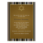 Barre noire Mitzvah d'étoile de David de filet d'o Cartons D'invitation