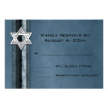 Barre rayée bleue Mitzvah RSVP Invitations Personnalisées