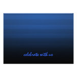 Barre rayure horizontale bleue et noire de Mitzvah Invitation Personnalisable