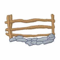 Barrière avec des roches polos brodés