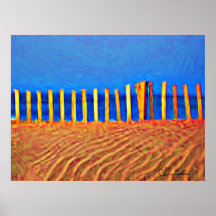 Barrière de plage affiche
