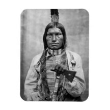Bas chien - photo de cru de Natif américain Magnets Rectangulaire