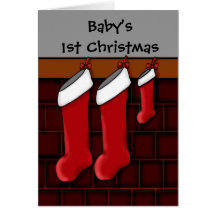 Bas de Noël pour ęr Noël du bébé Carte De Vœux