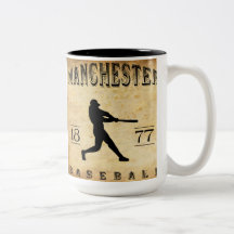 Base-ball 1877 de Manchester New Hampshire Tasses À Café