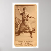 Base-ball 1887 de grue de boulet de canon affiche