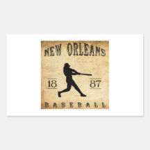 Base-ball 1887 de la Nouvelle-Orléans Louisiane Sticker Rectangulaire