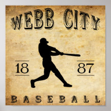 Base-ball 1887 du Missouri de ville de Webb Posters