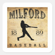 Base-ball 1889 de Milford Delaware Autocollants